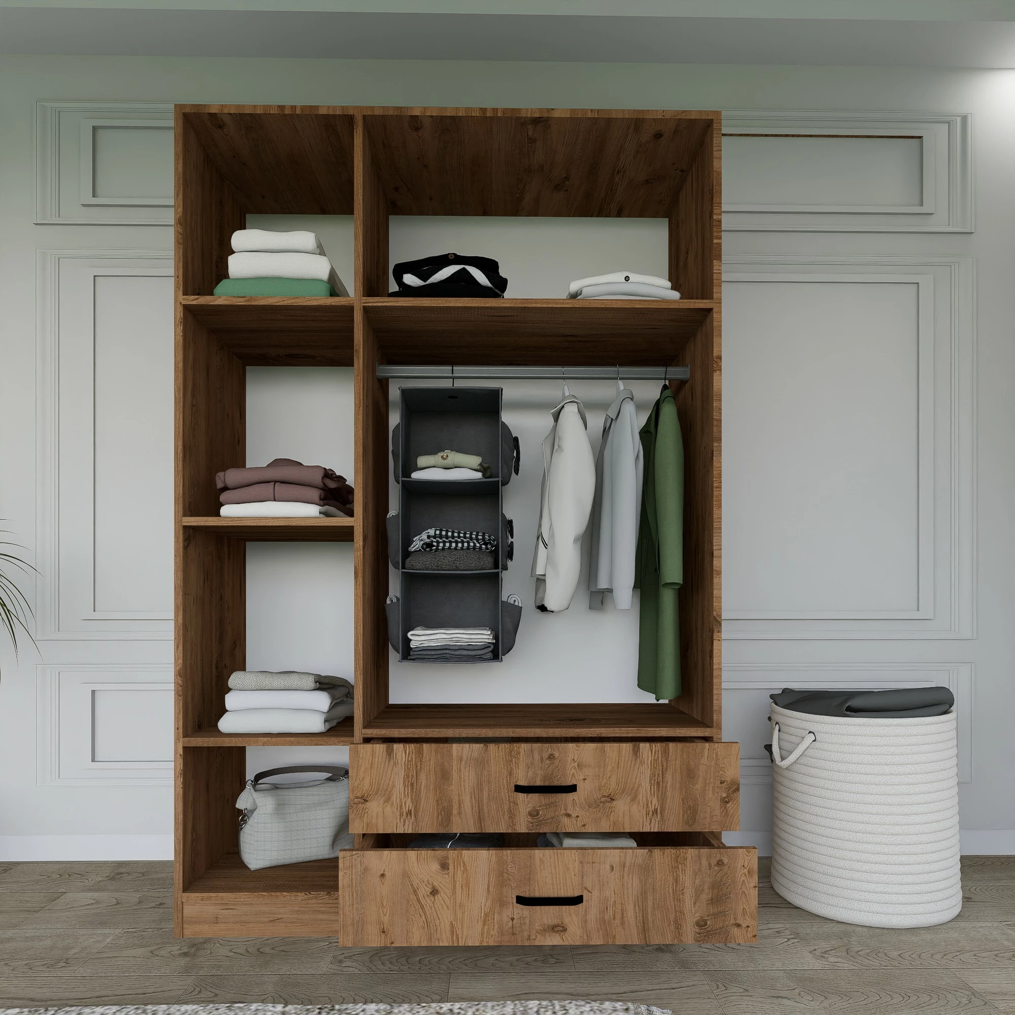 Dollap Hanah Home, Yaman 1600-027, ngjyrë arre, 120x181x45cm