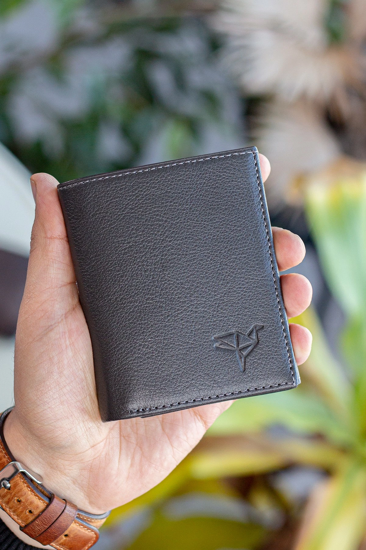 Portofol për burra, lëkurë natyrale, ngjyrë antracit, Zoozie Bags Dortmund