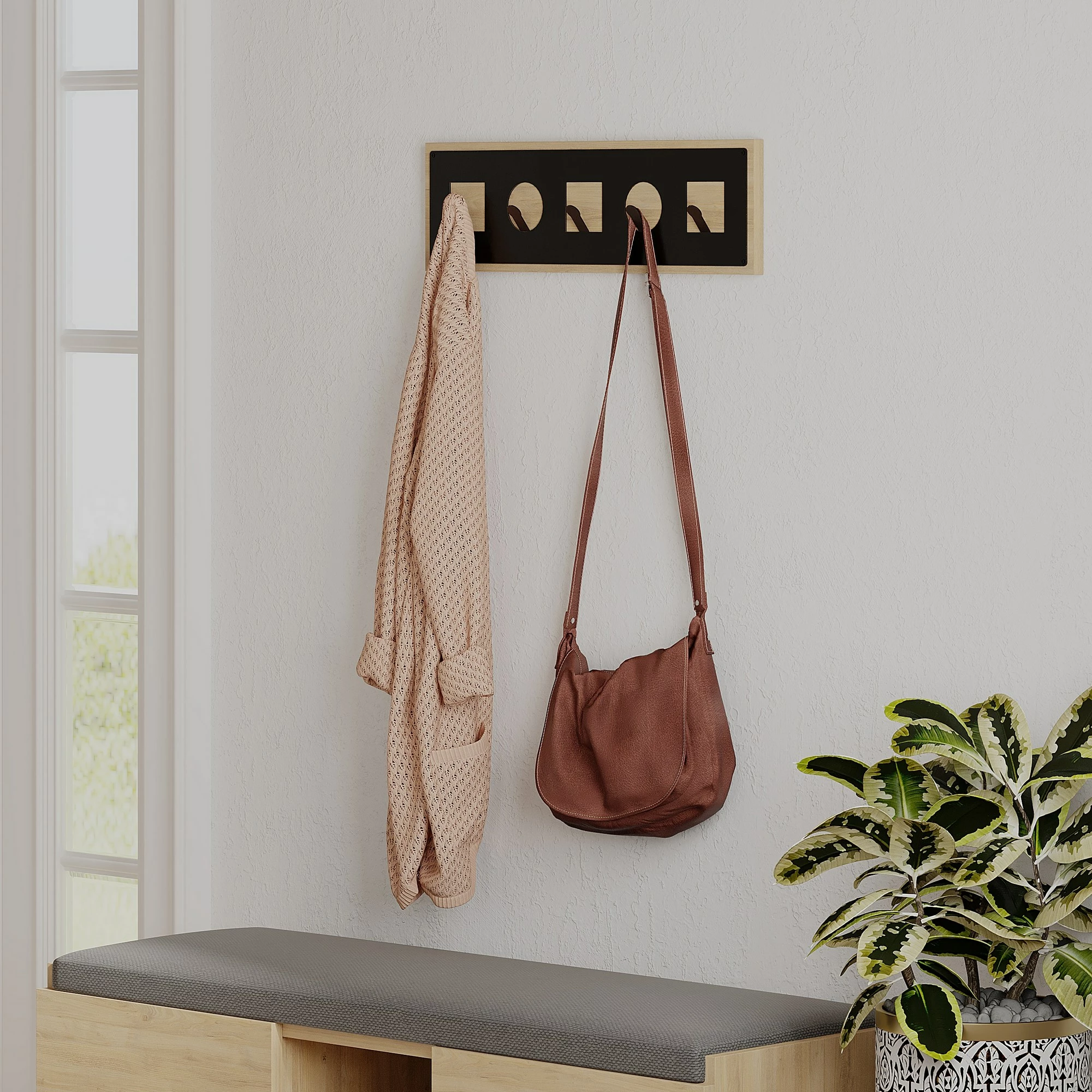 Varëse palltosh Skye Decor, Icon Hanger, ngjyrë lisi, Sapphire