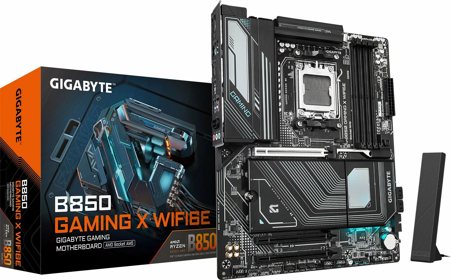 Pllakë amë Gigabyte B850 GAMING X WIFI6E ATX DDR5 WiFi 6E (me antenë WiFi) e zezë