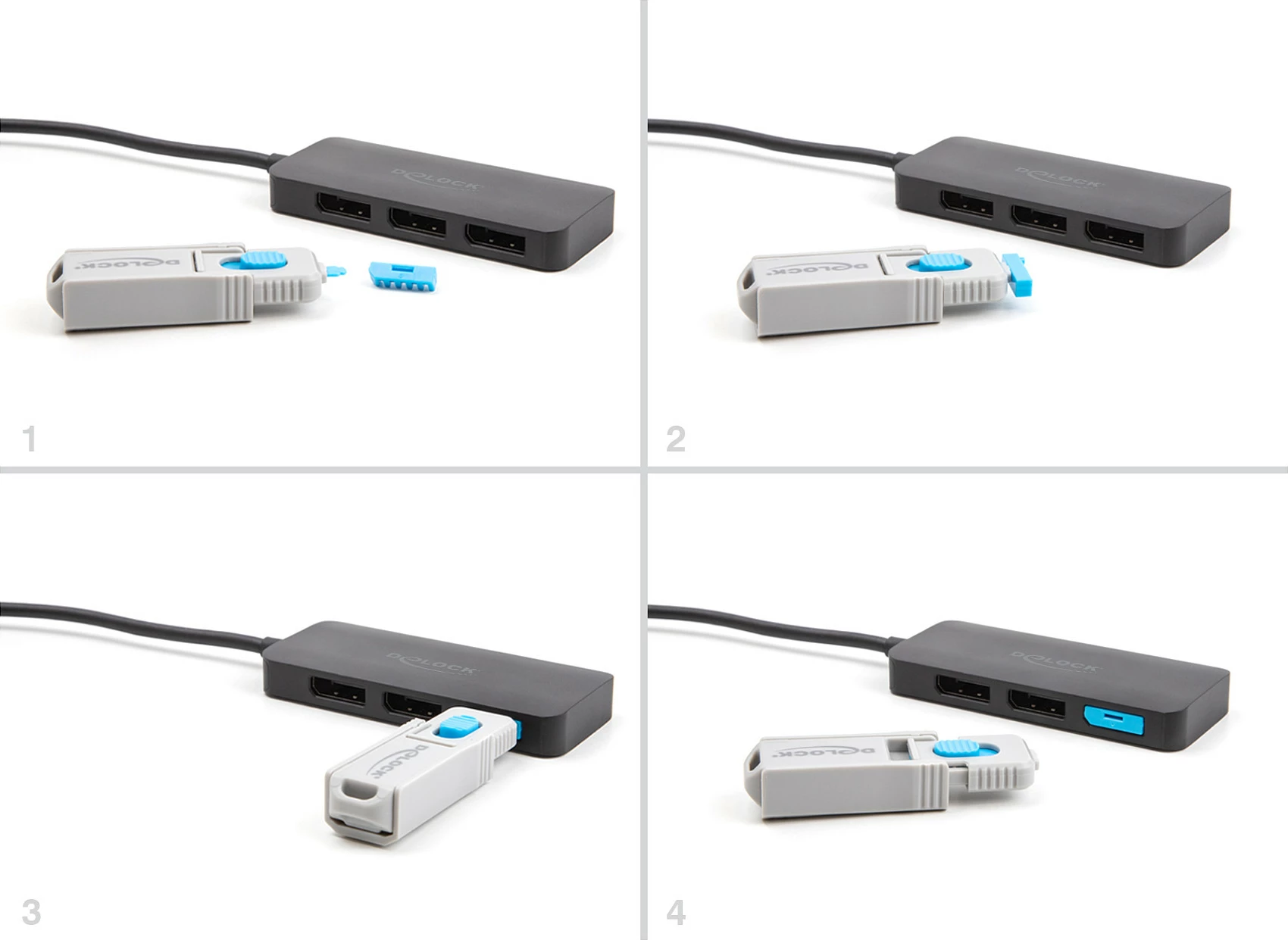 Bllokues porte DisplayPort DeLOCK, 10 copë, kaltër
