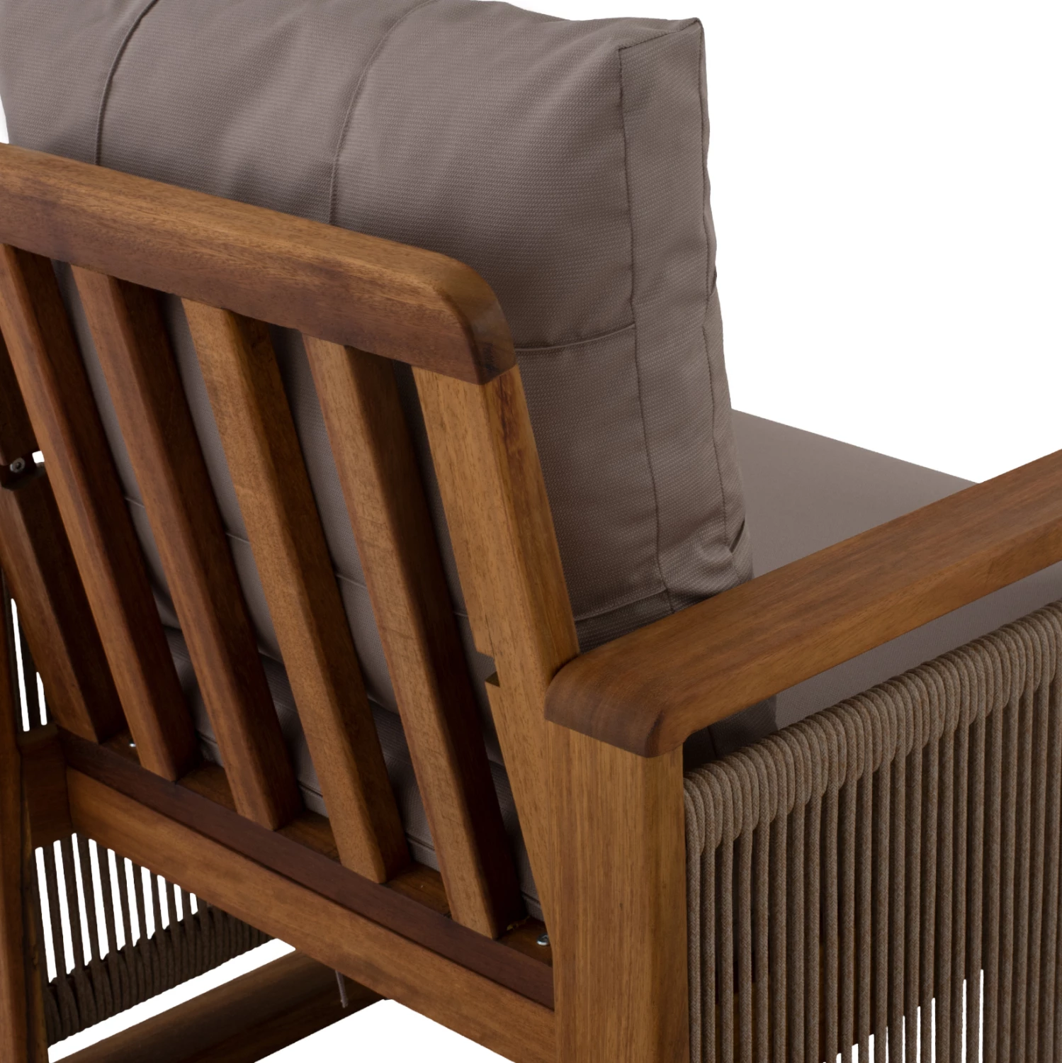 Set për jashtë 4 pjesë FH5877.01 dru IROKO-litar ngjyrë arre-bezhë