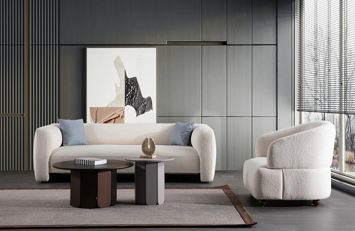 Divan treshe Rena 3, Atelier del Sofa, ngjyrë e bardhë