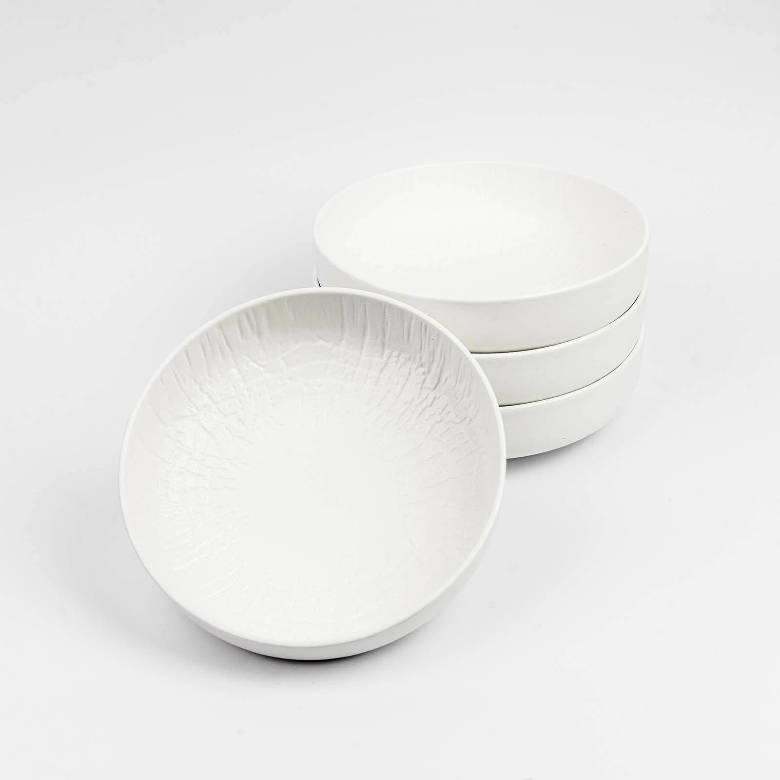 Tas i cekët Fine Dine Nordic 200mm 1200ml, i bardhë, set 3 copë