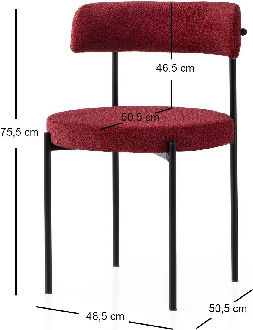Set karrigesh (2 copë), Hanah Home, Gını - 4009 V2, e zezë dhe e kuqe