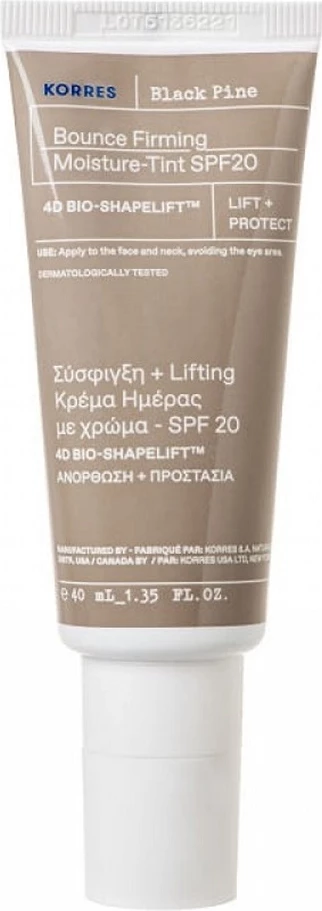 Krem fytyre me ngjyrë për femra Korres Black Pine Bounce Firming Moisture-Tint SPF20, 40ml
