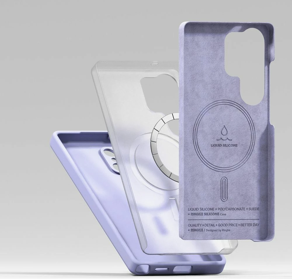 Mbështjellës silikon Ringke për Samsung Galaxy S25 Ultra, MagSafe, vjollcë