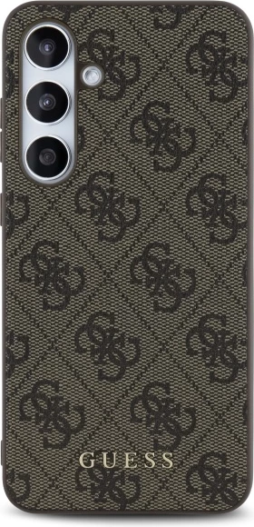 Mbështjellës Guess 4G Metal Gold Logo për Samsung Galaxy S24 FE S721, Kafe