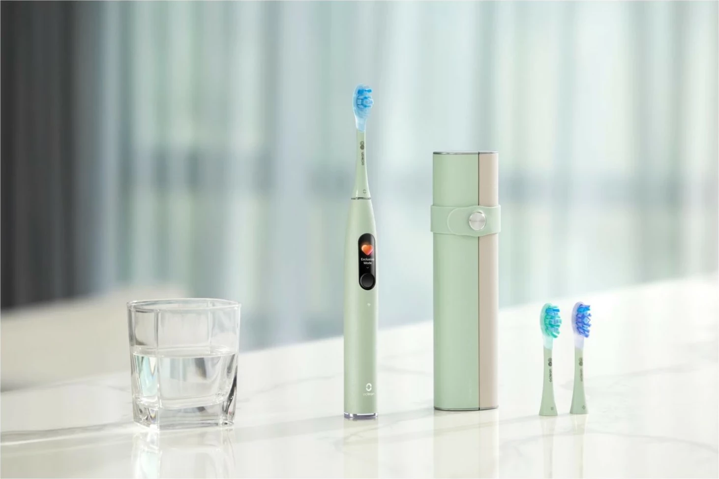 Brushë elektrike dhëmbësh Oclean X Ultra 20 Set AI, Bluetooth/Wi‑Fi, 3 koka, mint e gjelbër