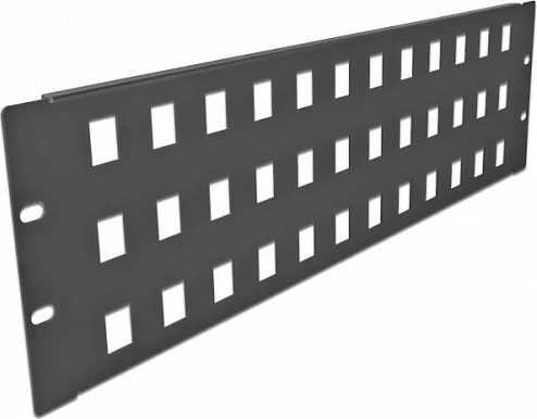Patch panel Keystone DeLOCK 19", 48 porta, 3U, e zezë
