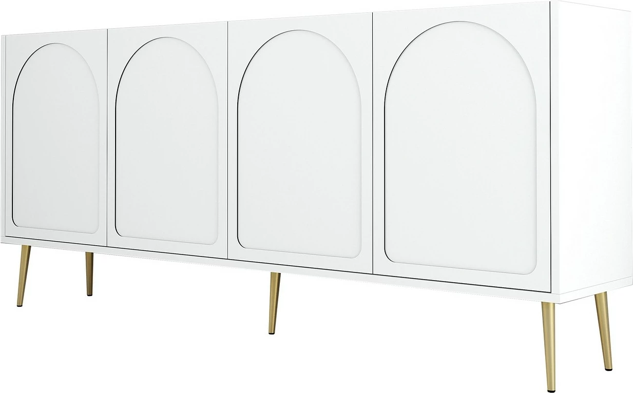 Konsolë Skye Decor, Lyon 80, e bardhë dhe e artë