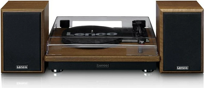 Gramafon Lenco LS-100WD me Bluetooth, 2 altoparlantë, dru