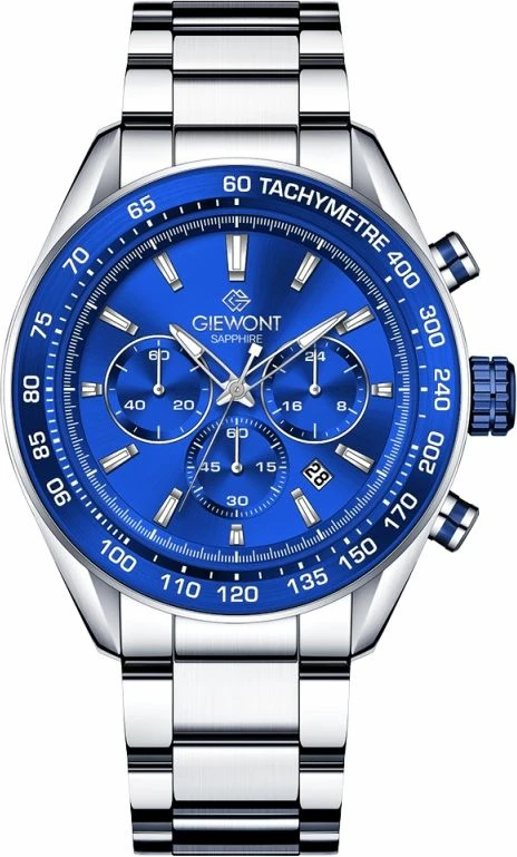 Orë dore meshkuj Giewont GW9580-B3, argjendtë/kaltër