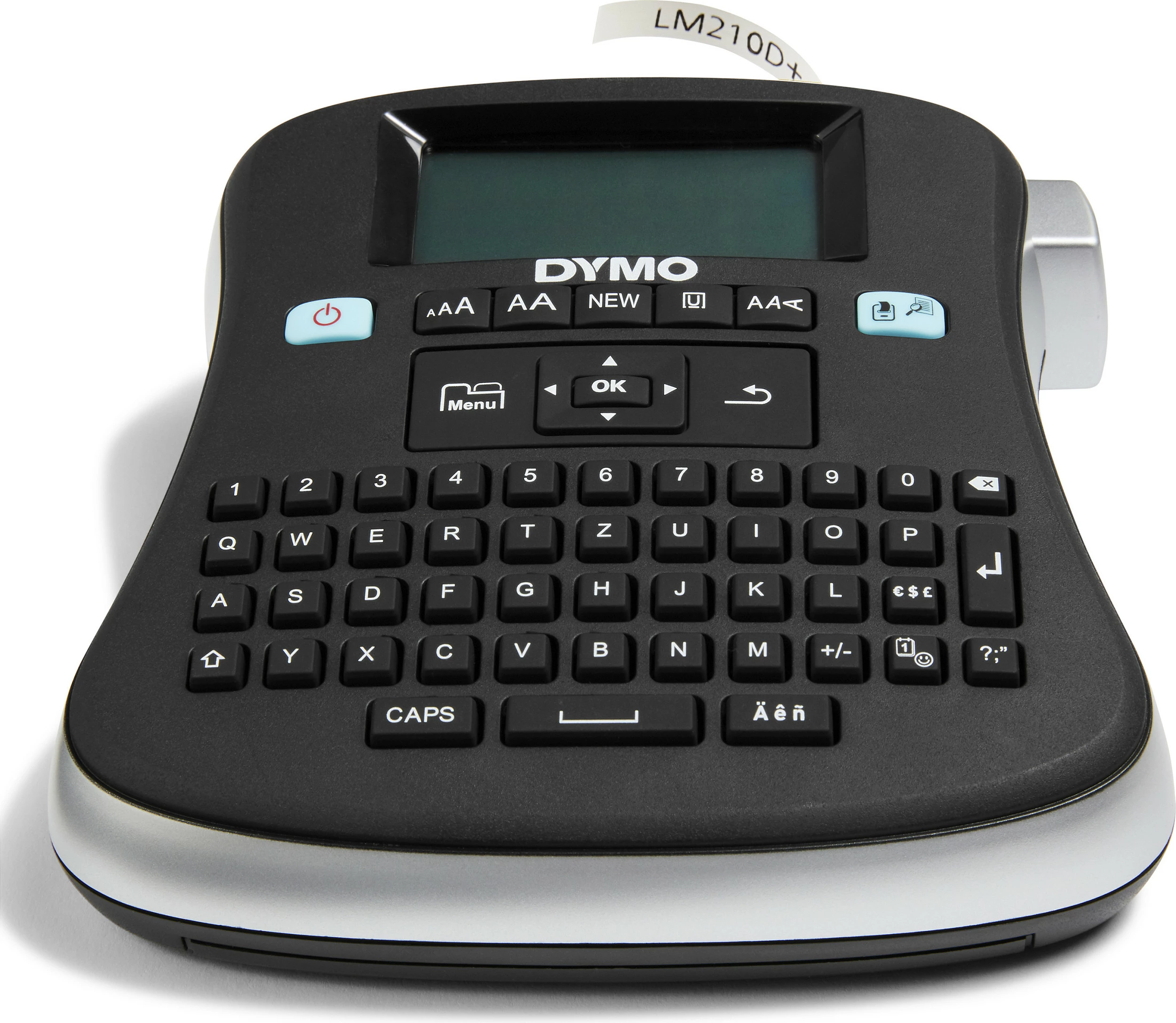 Printer për etiketa Dymo LabelManager 210D+, QWERTZ, LCD, 180x180 DPI, me kasë, zi/gri