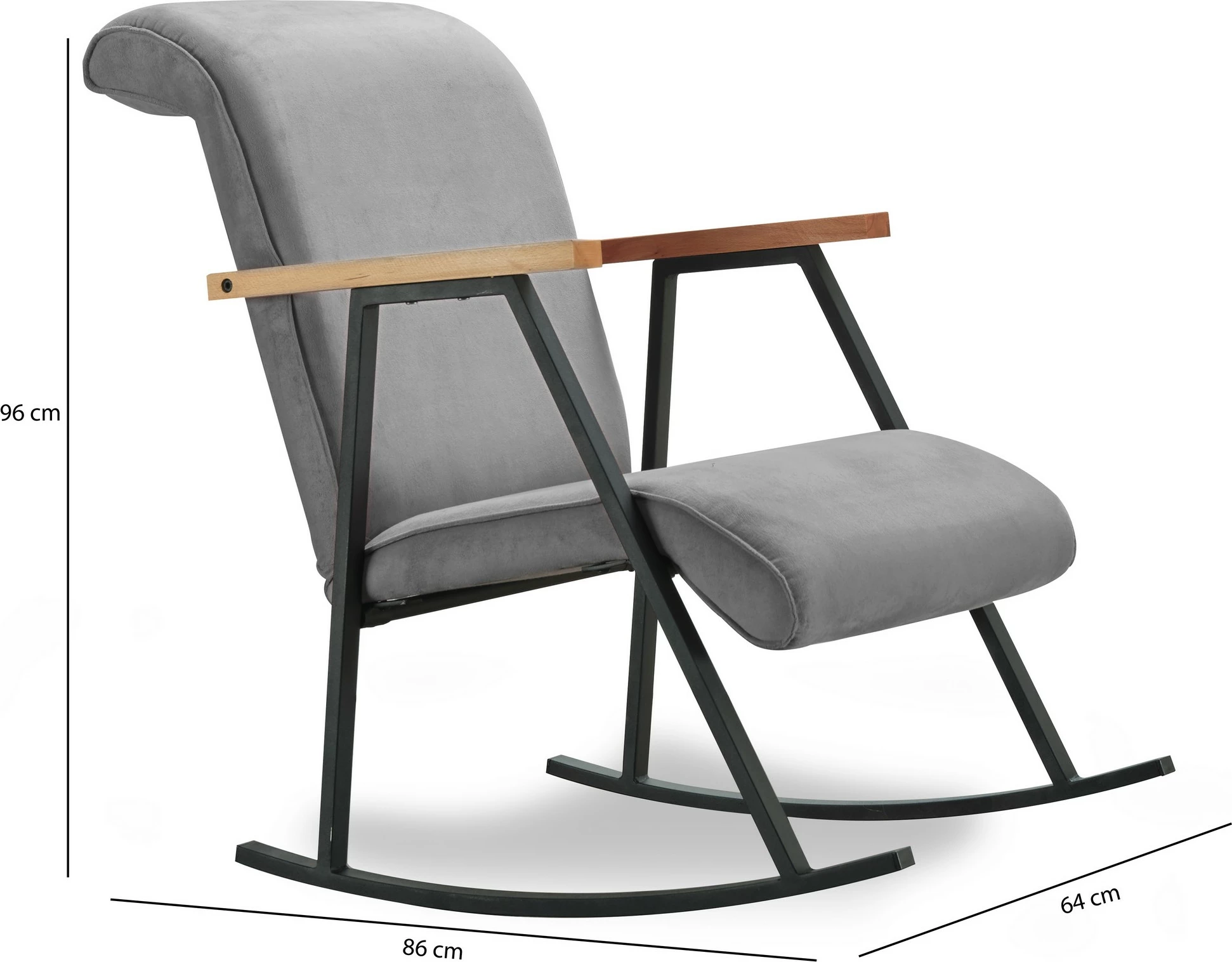 Karrige lëkundëse Atelier del Sofa, Yoka, ngjyrë gri