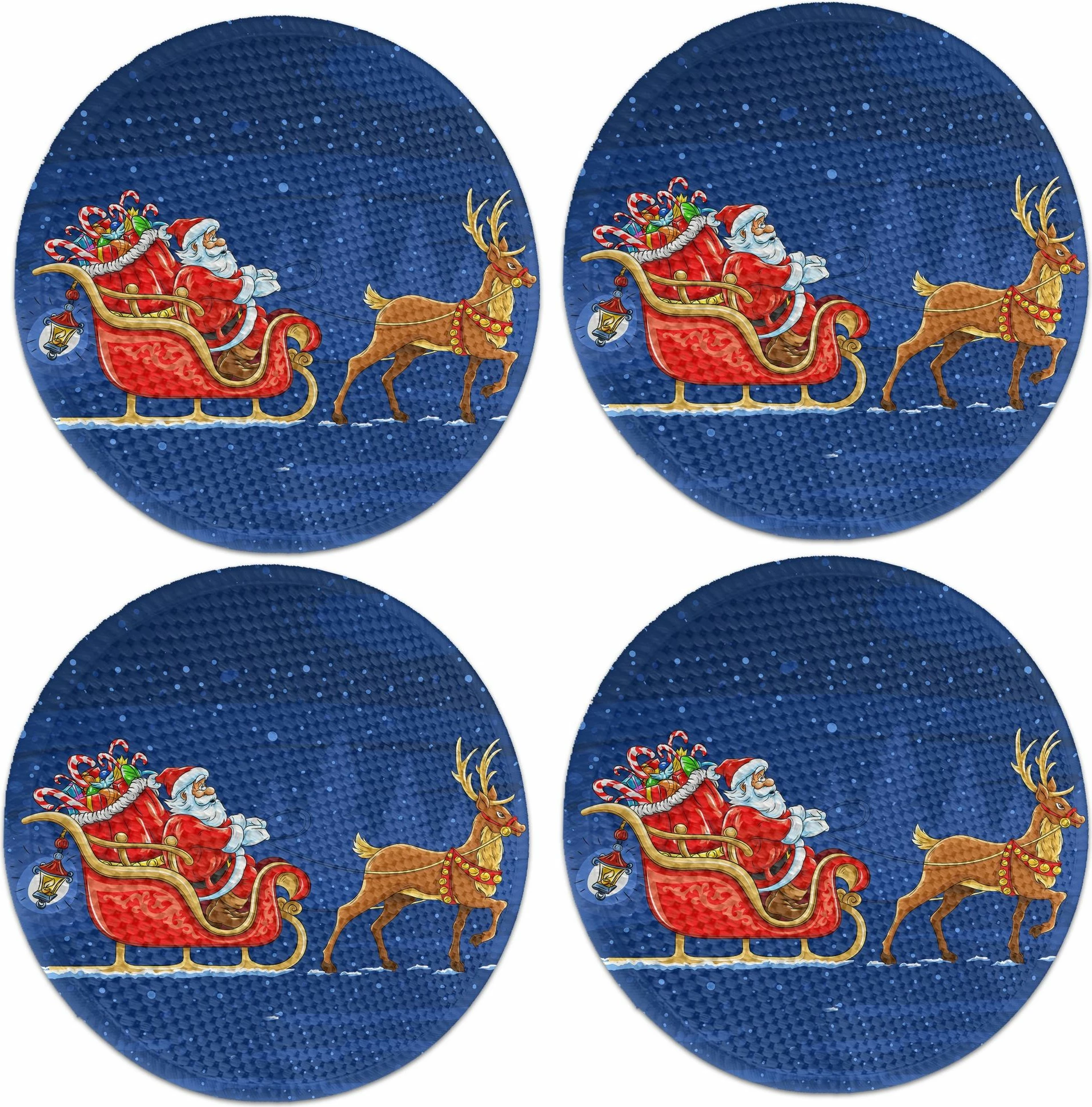 Set nënshtruesish tavoline, dizajn festiv, shumëngjyrësh, Hermia Concept, 37cm (4 copë)