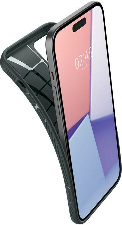 Mbështjellës Spigen Liquid Air për iPhone 15 Plus, Gjelbër e errët