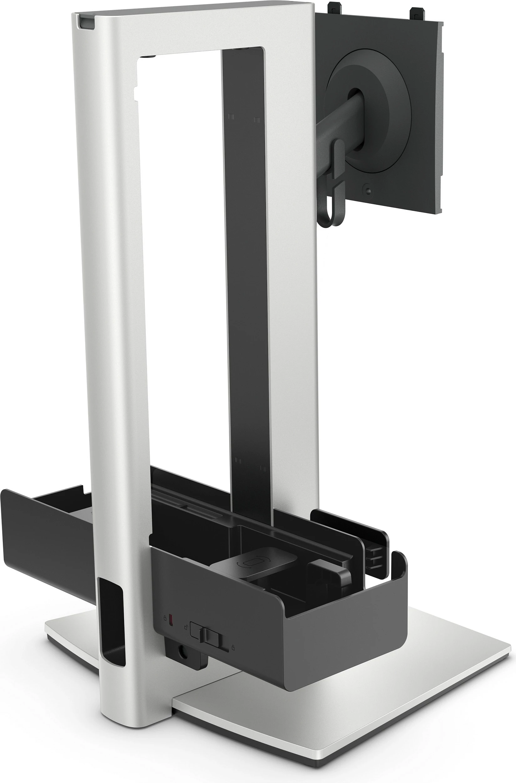 Mbajtës monitori DELL Pro Slim/Pro Max Slim, VESA 100x100, për tavolinë, 19-27", i zi/argjendtë