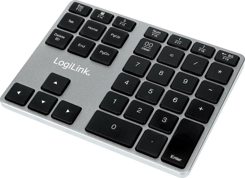 Tastierë numerike LogiLink Keypad Bluetooth, 35 taste, alumin, space gri
