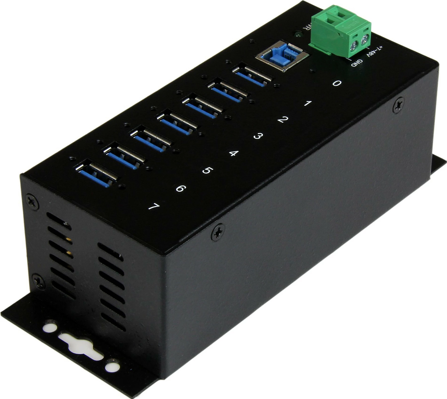 Hub USB industrial StarTech ST7300USBME, 7-Port USB 3.2 Gen 1 5Gbps, montim DIN/Wall/Desk, i zi