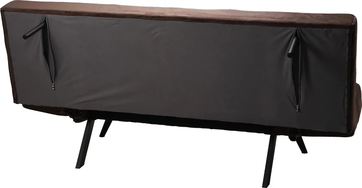 Divan-krevat Freddo I, kadife ngjyrë kafe, 181x81x86cm, 3 vende