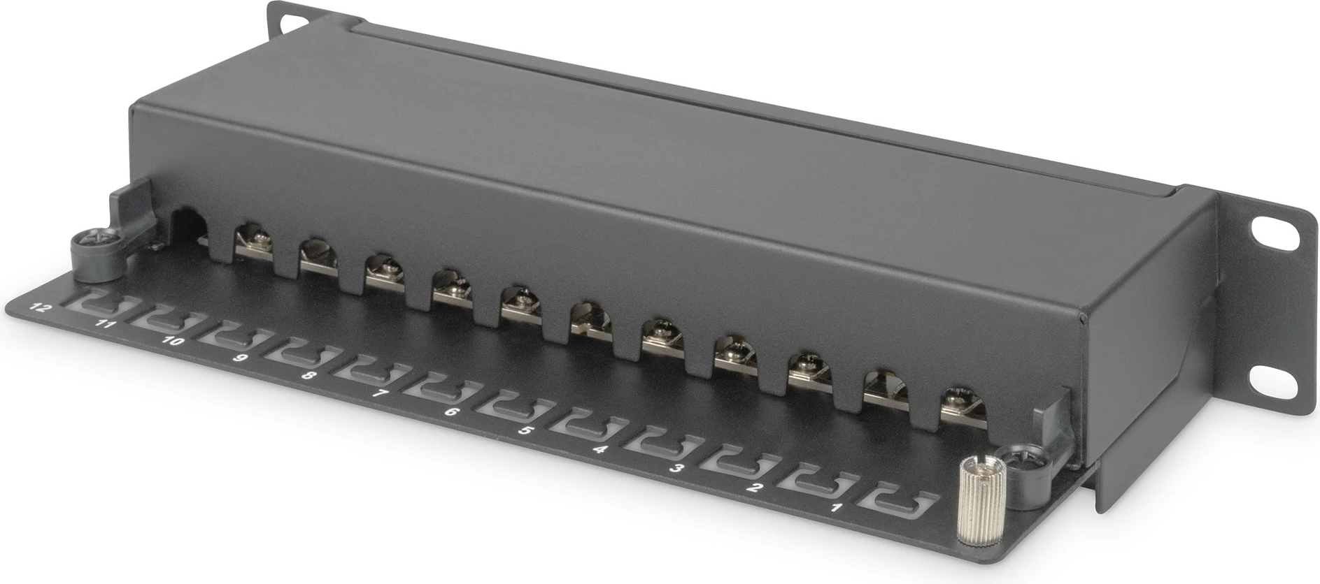 Patchpanel Digitus 12-portë Cat6, 1U, i zi