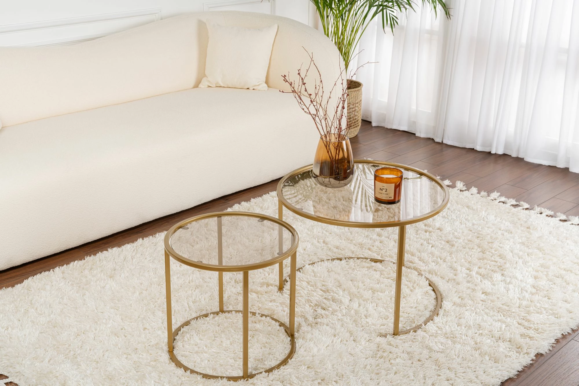 Set tavolinash kafeje Nordure, Aurum - 60, 42 - ngjyrë ari, bronzi