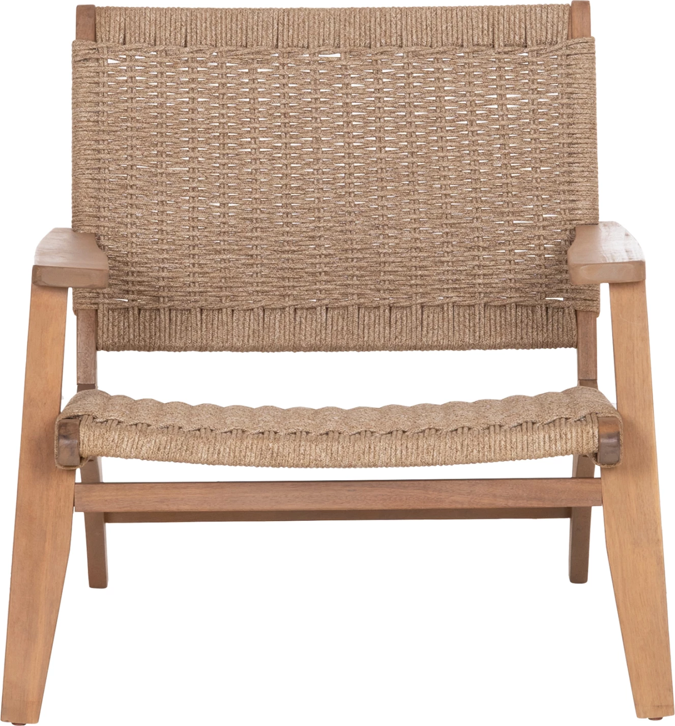 Karrige lounge Monter, dru akacie natyrale, litar bezhë, 78x62x67cm