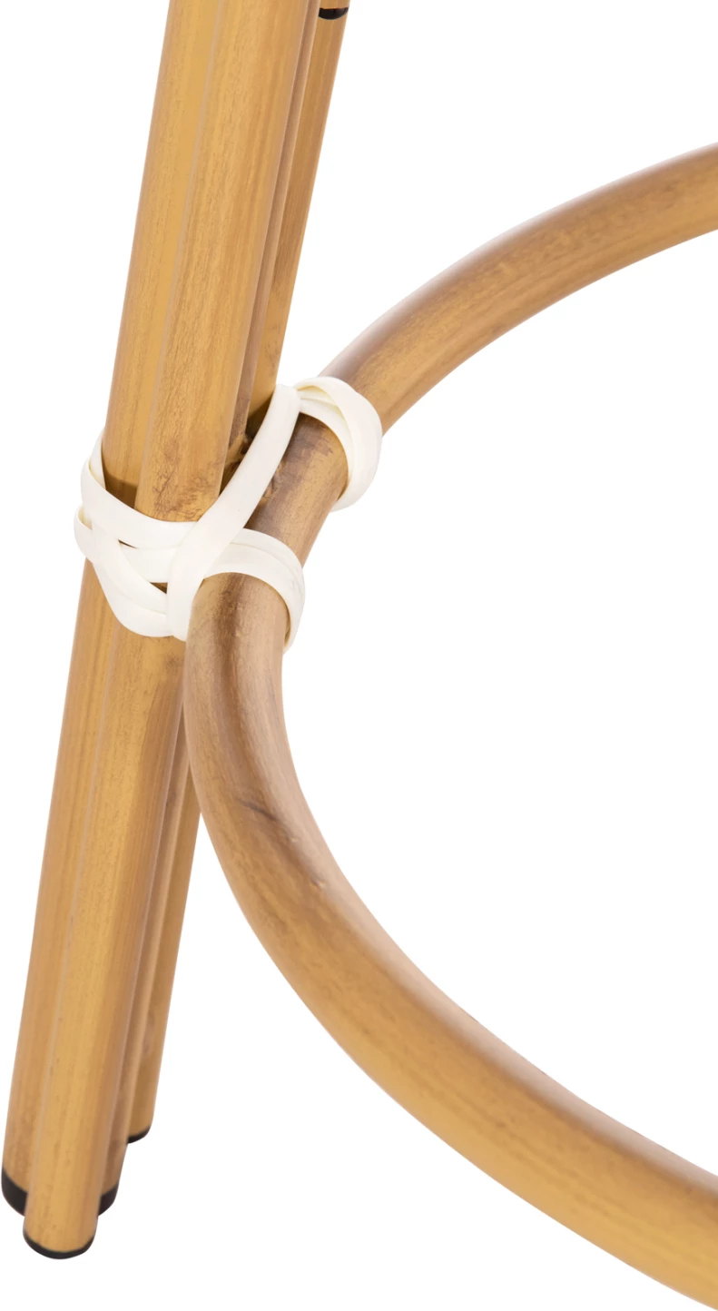 Karrige për bar mesatare alumini CHINO FH6286.05 pamje bambuje & tekstilene blu 43x43x65Hcm