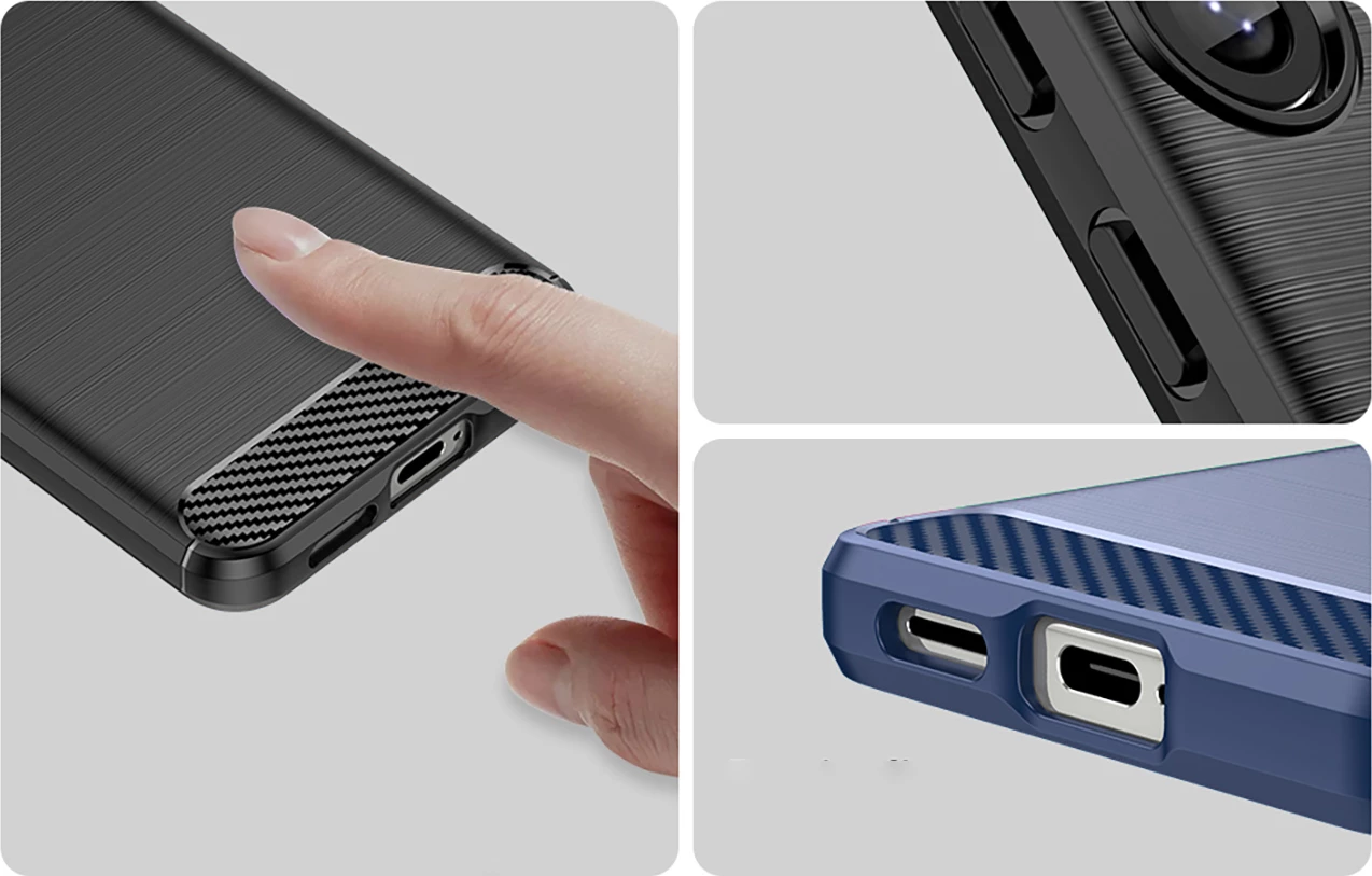 Mbështjellës Hurtel Carbon Case për iPhone 16e, silikon, i zi