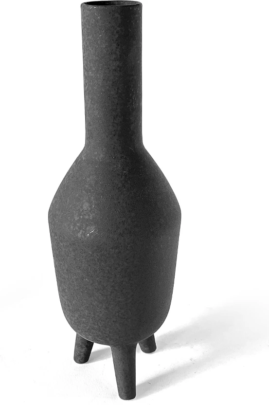 Vazo Ifigenia, qeramike, e zezë, 15x15x45cm