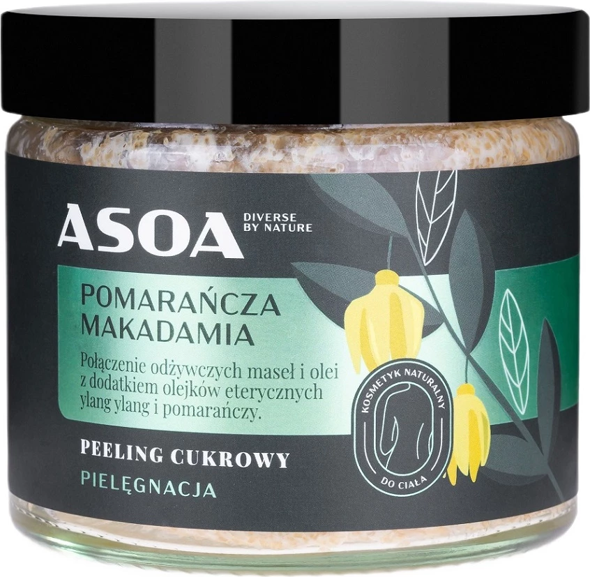 Peeling për trup Asoa Orange-Macadamia për femra, 250ml