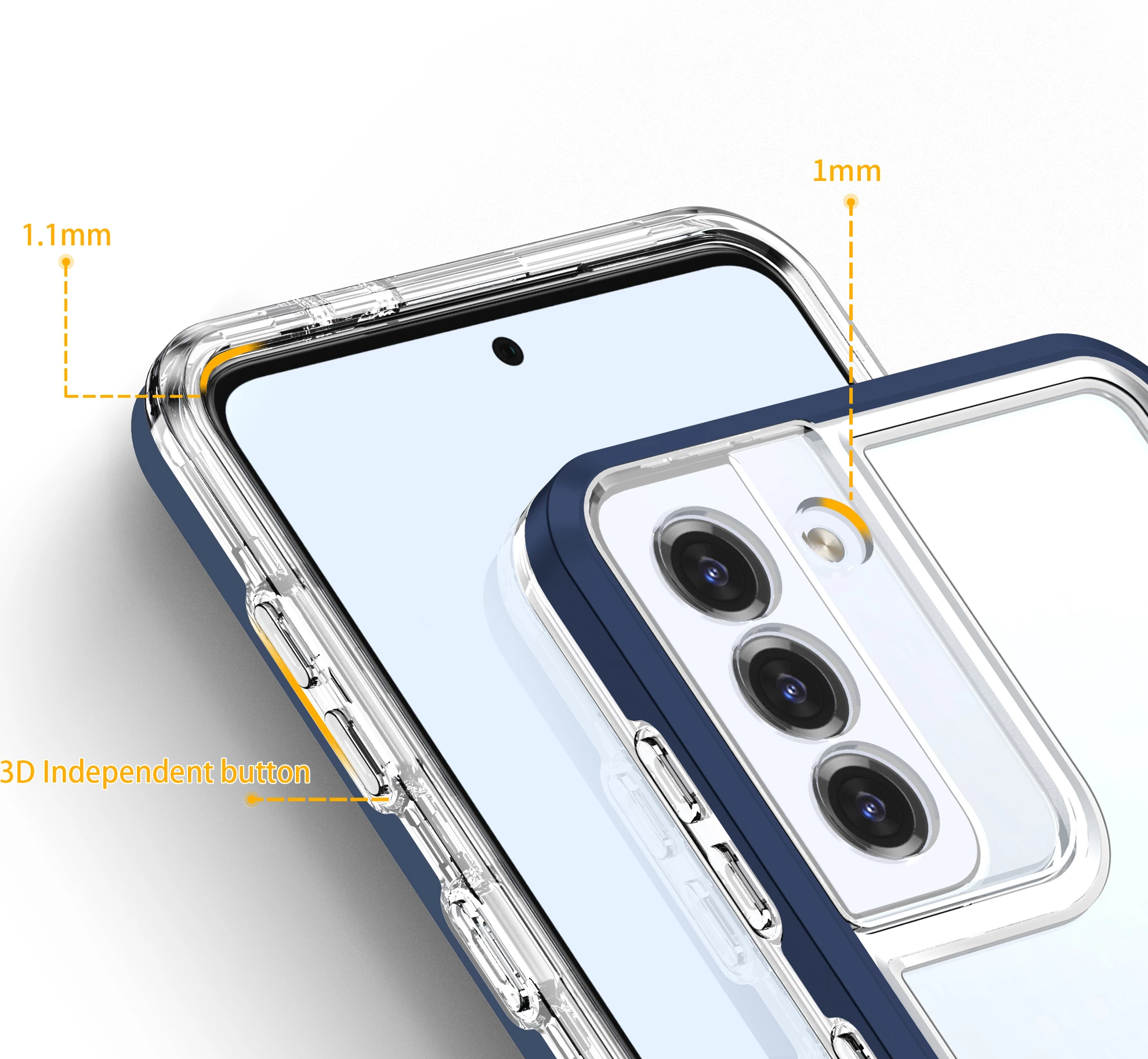 Mbështjellës Hurtel Hybrid Armor Clear 3in1 për Samsung Galaxy S22+, Kaltër/Transparent