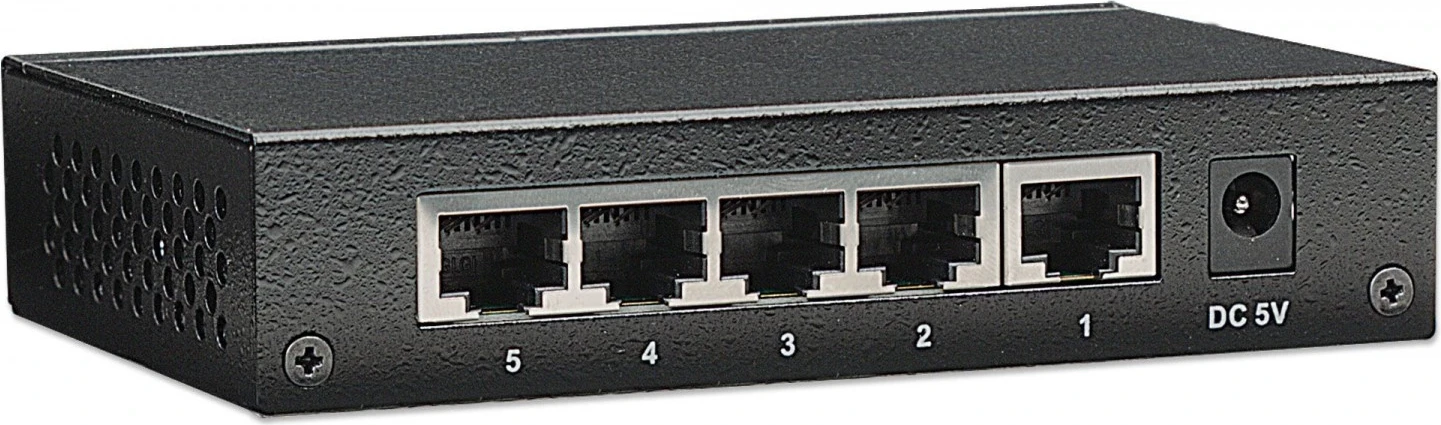 Switch Intellinet 523301, 5p Fast Ethernet, për desktop, kasë metalike