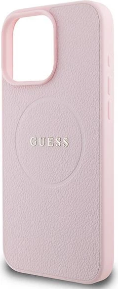 Mbështjellës Guess Grained Gold Ring MagSafe për iPhone 15 Pro Max, Rozë