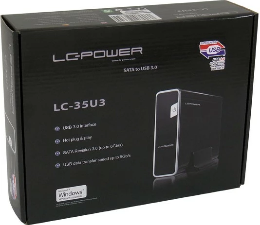 Kasë e jashtme LC-Power LC-35U3, 3.5", USB 3.2, e zezë