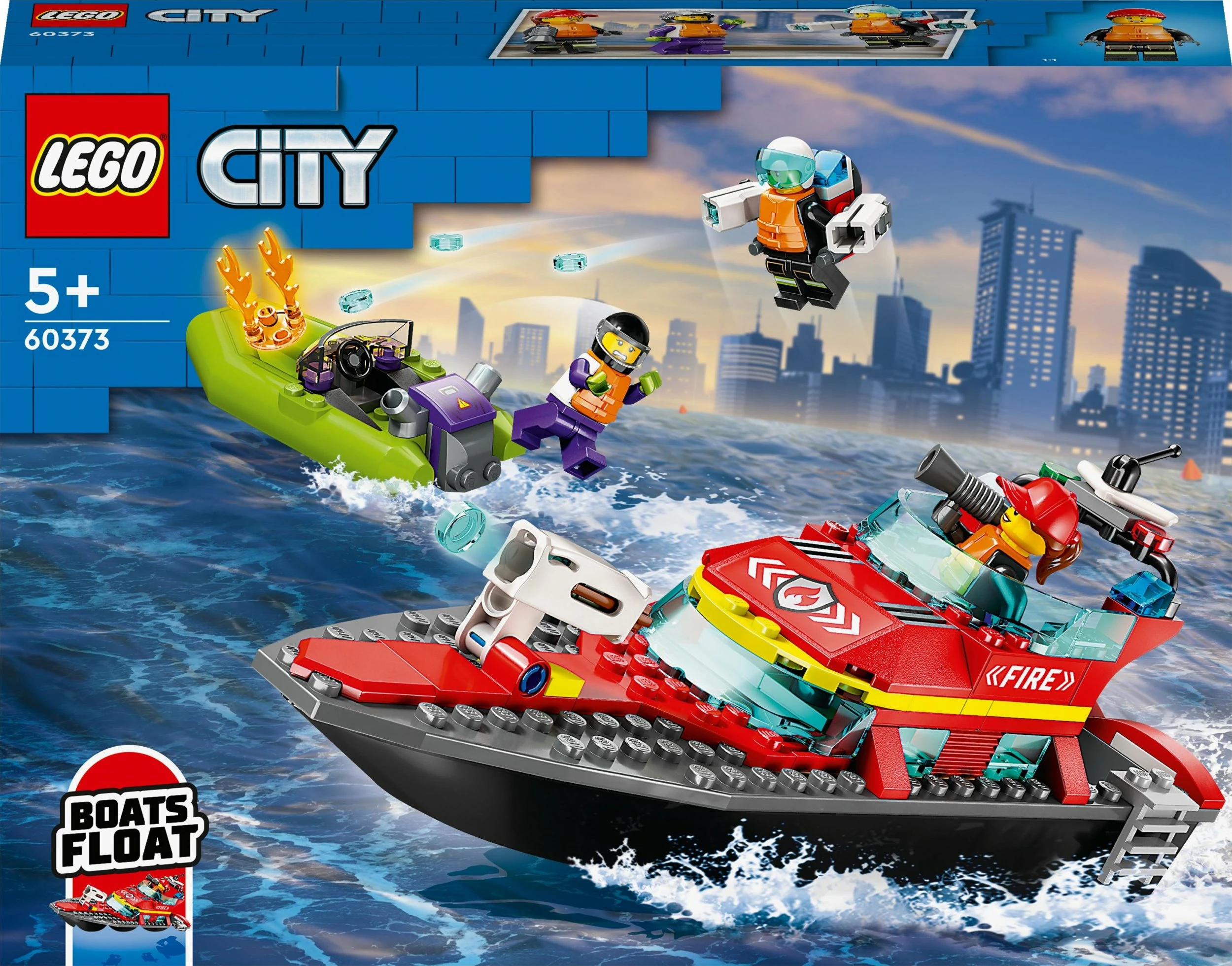 Set LEGO City Fire Boat 60373, 144 copë, 5+