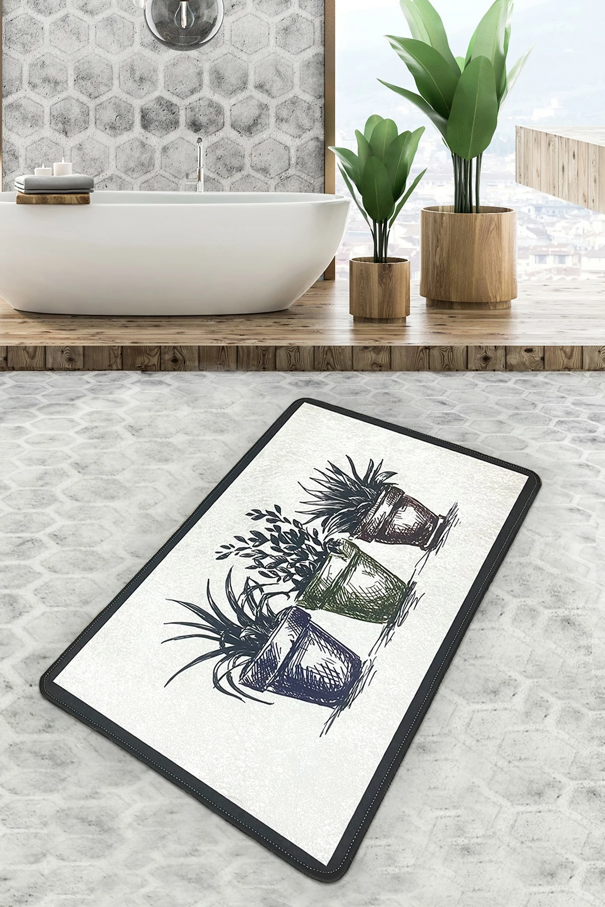 Tapet banje Mijölnir, Koule - 02, shumëngjyrësh, 80x100cm