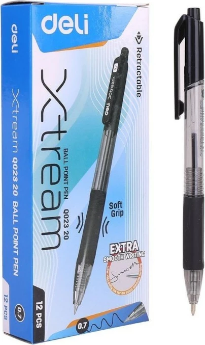 Deli Kimik Ballpoint Xtream Black 0.7 1/12 Q02320