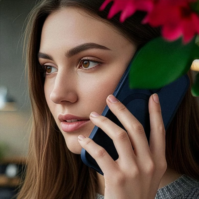 Maskë telefoni 3mk Smoke MagCase për iPhone 16, blu-transparente