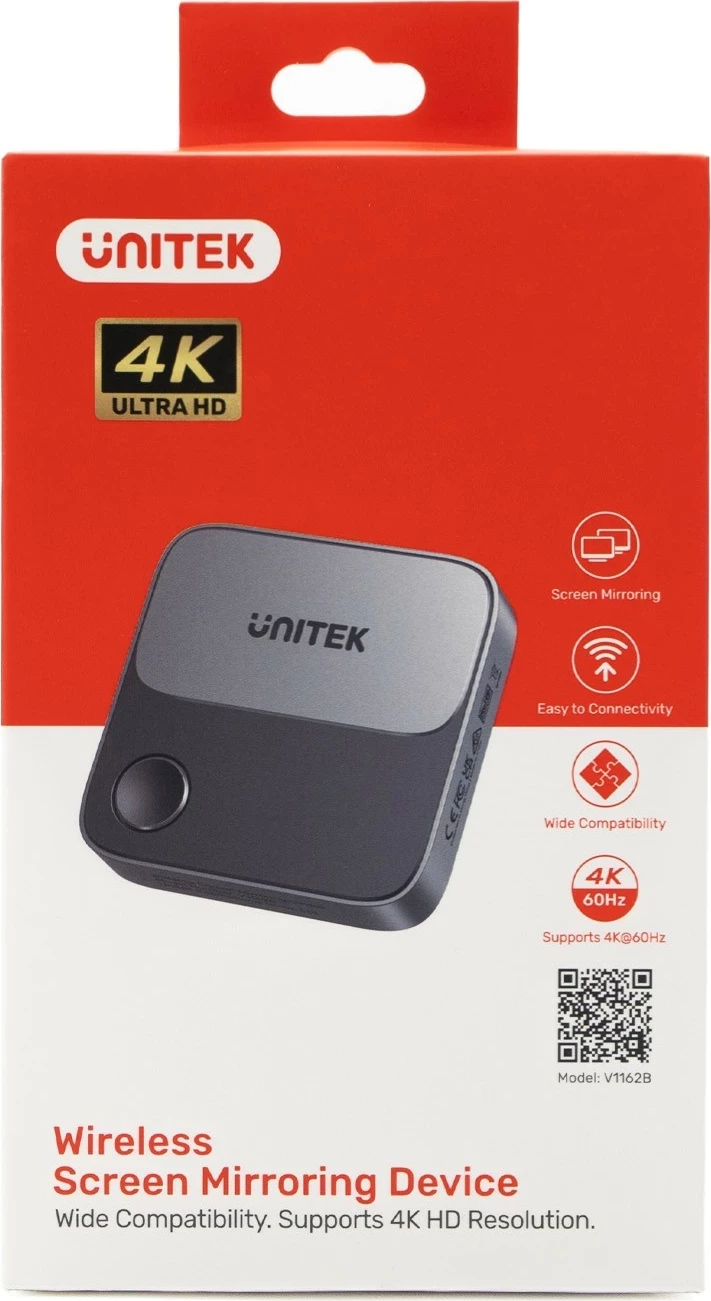 Transmiter HDMI pa kabëll Unitek, 4K 60Hz, ngjyrë zi-gri