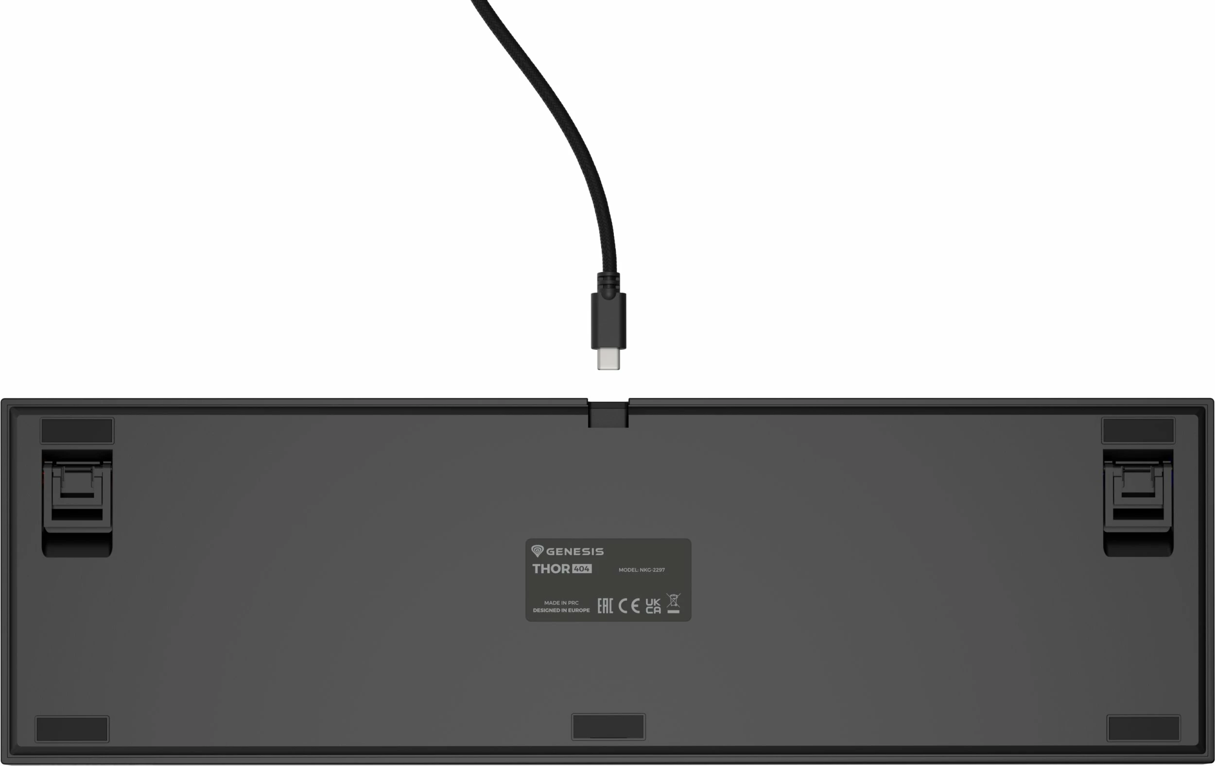 Tastierë mekanike gaming GENESIS Thor 404 NKG-2297, Gateron Yellow Pro, 100% full-size, RGB, USB, US layout, e zezë