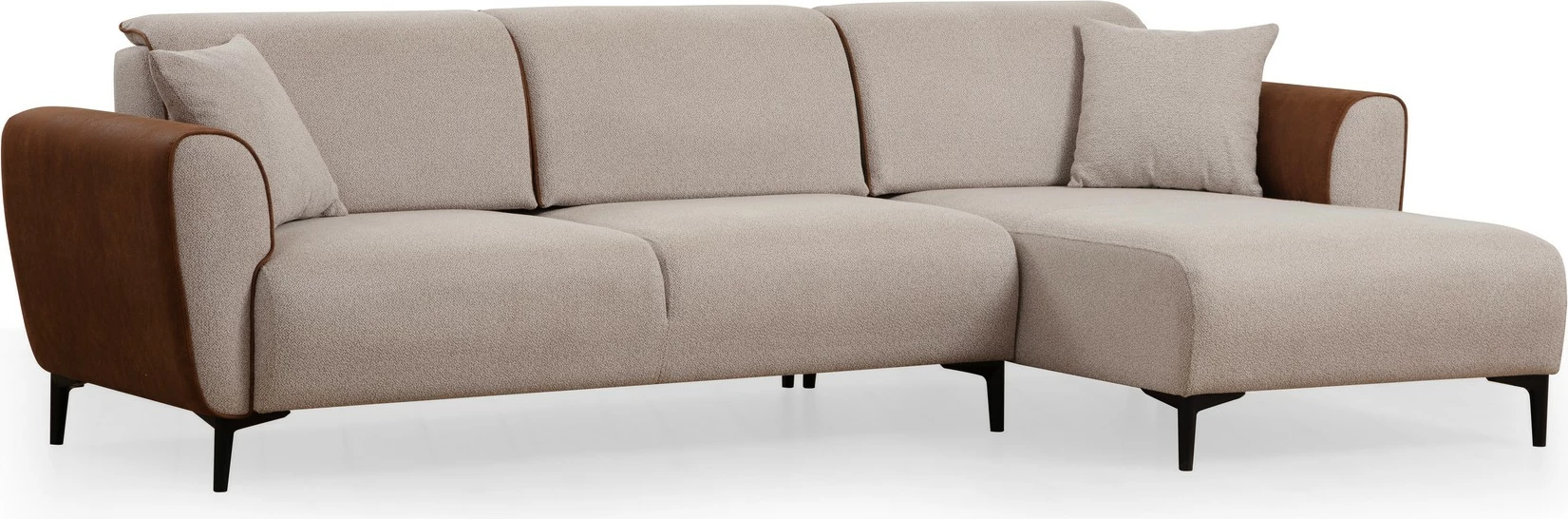 Kënd-sofë krevati Atelier del Sofa, anë e djathtë, bezhë, kanelle