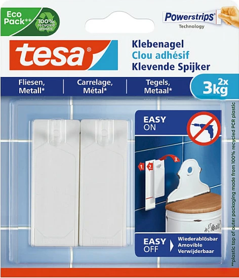 Gozhdë ngjitës tesa Powerstrips, për pllaka dhe metal, 2 copë, deri 3 kg