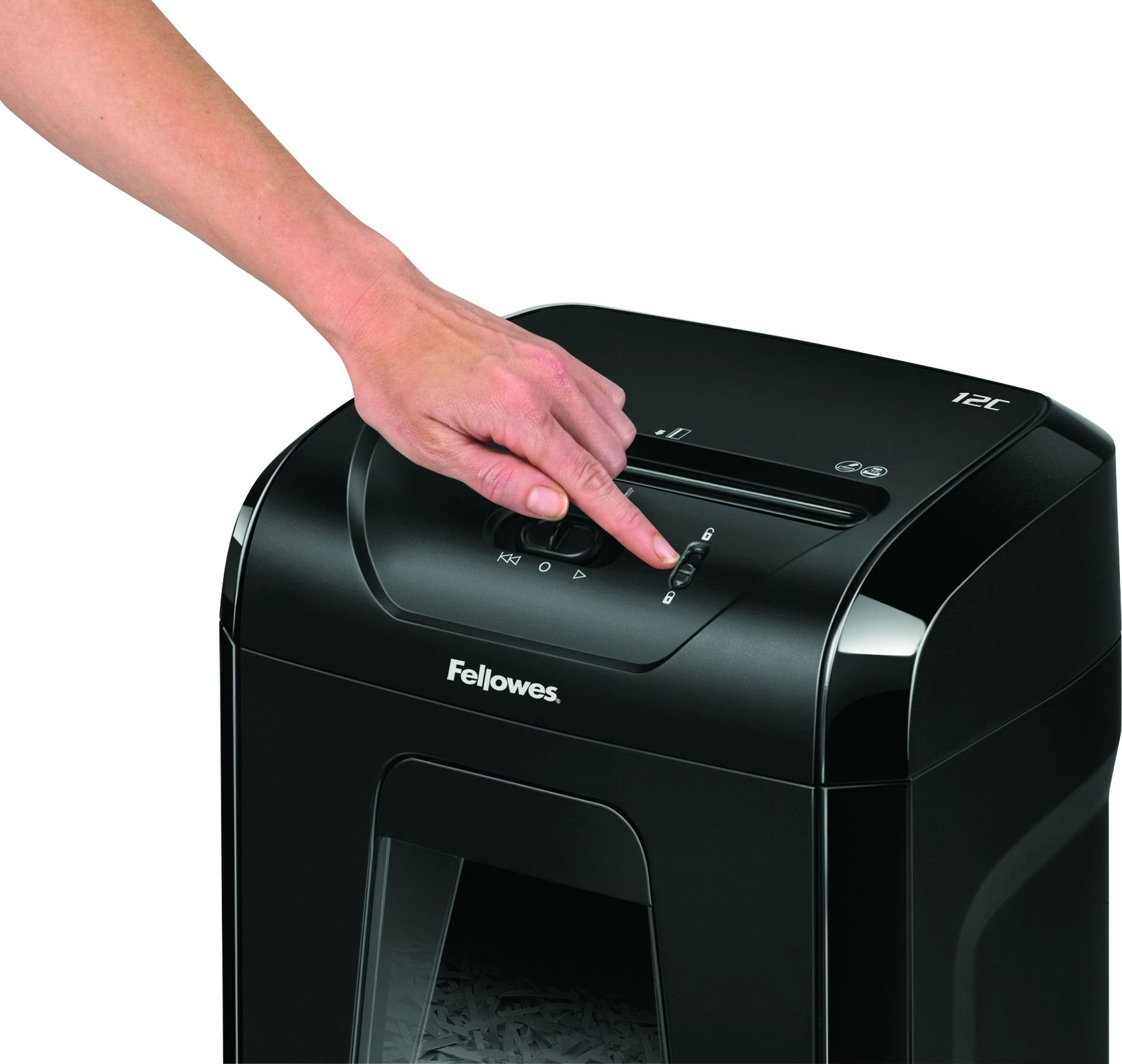 Shredder Fellowes Powershred 12C, Cross shredding, 19 L, 22.5 cm, e zezë