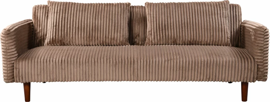 Krevati divan Cottle, 3 vende, ngjyrë nude, 213x79x73