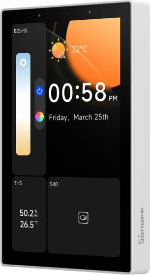 Panel kontrolli smart SONOFF NSPanel120PW ekran me prekje 4.7\", Wi‑Fi 2.4GHz, Zigbee 3.0, e bardhë