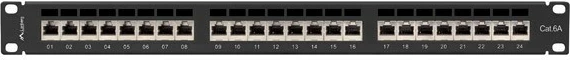 Patchpanel Lanberg PPSA-1024-B, 24 porta, 1U, CAT 6a, zi