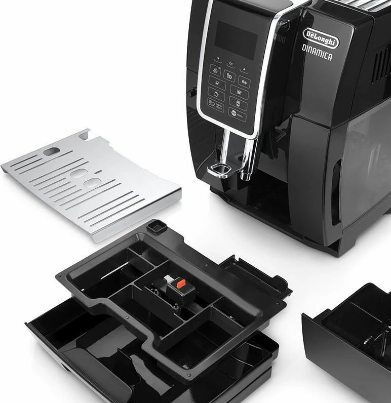 Aparat espresso automatik DeLonghi Dinamica ECAM 350.55.B, 1.8 L, 15 bar, me mulli dhe frother qumështi, i zi