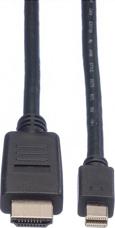 Kabllo VALUE Mini DisplayPort në HDMI, 2 m, 1920x1200, e zezë